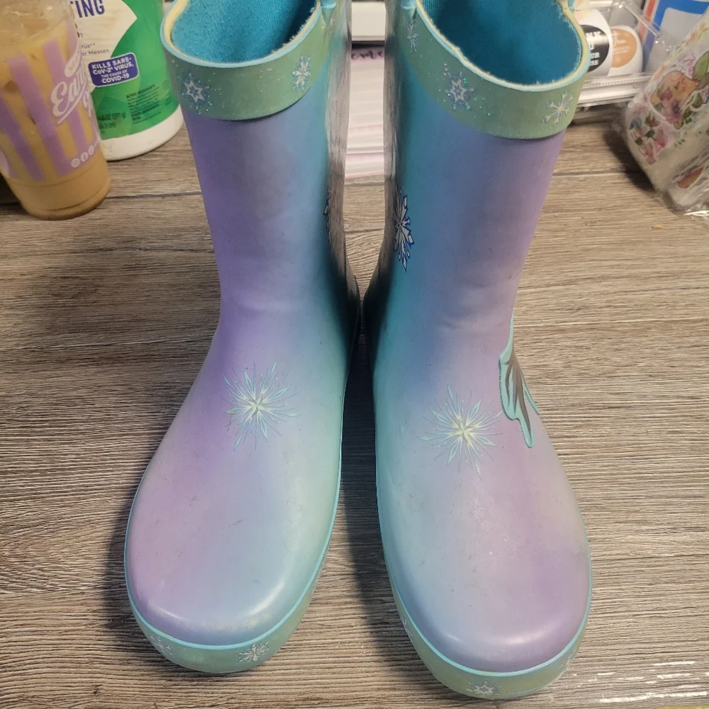 Frozen 2 Disney Kids‎ Rain Boots Size 2-3 Youth Girls Elsa Anna
